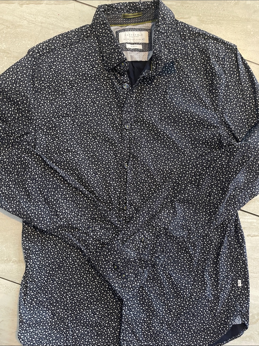 Men's Navy Micro Floral Dress Shirt